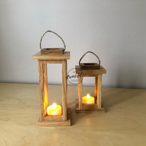 Mini Wood Lantern- set of 2