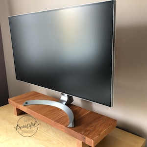 Support d'écran en bois, support de table en bois, cadeau de bureau