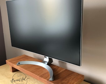 Support d'écran en bois, support de table en bois, cadeau de bureau