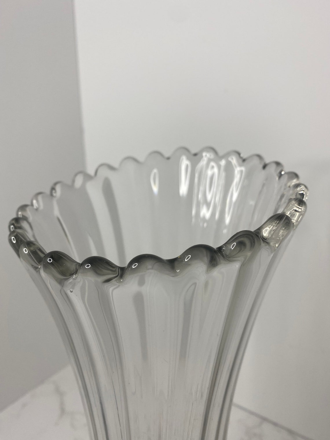 Large Clear Glass Vase Etsy