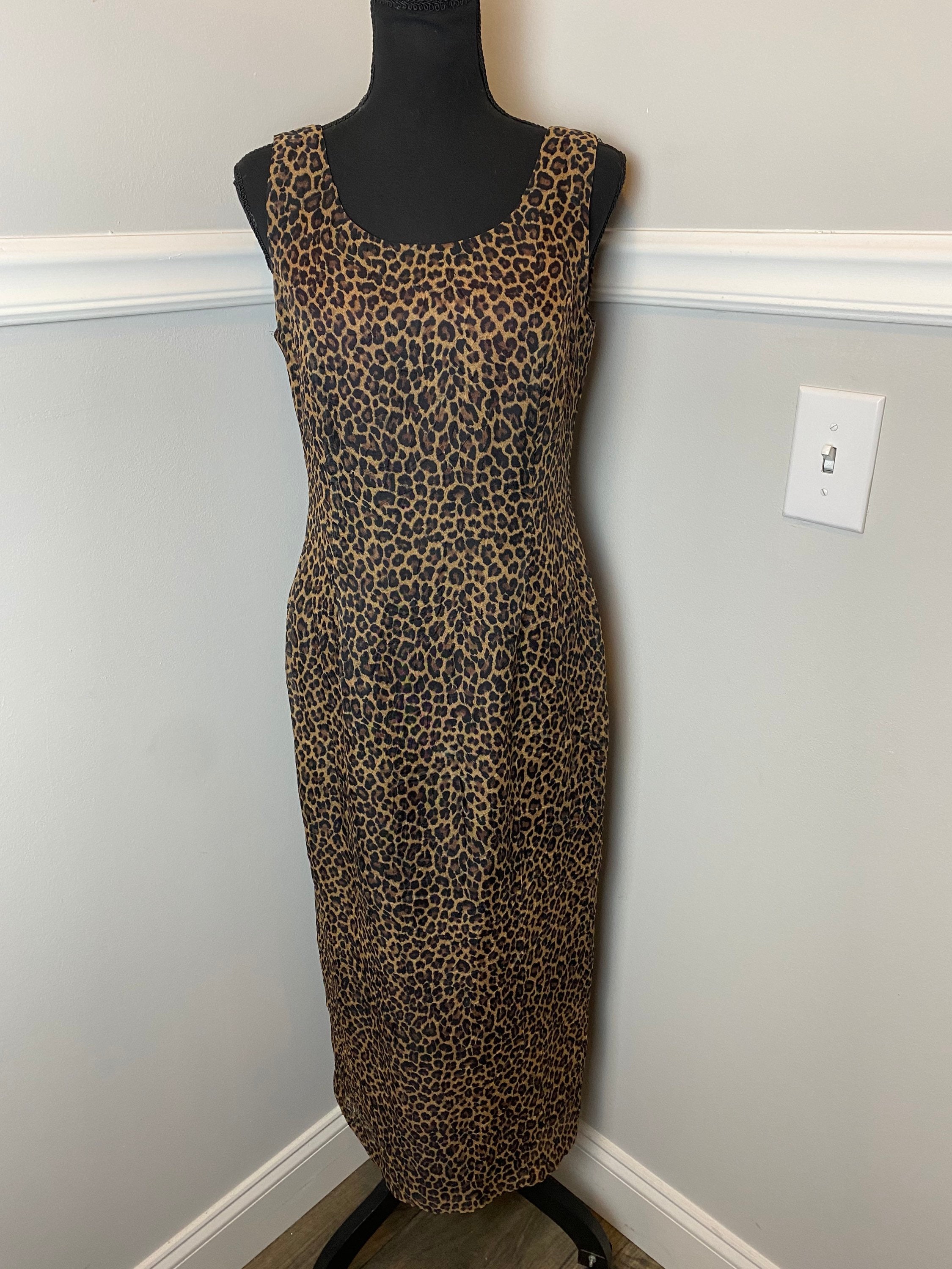Vintage Leopard Print Dress - Etsy