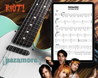 Paramore - That's what you get (Guitar Tab), Pop Rock Music, Twilight, Rock School, guitarist, music sheet for beginner, Hayley Williams