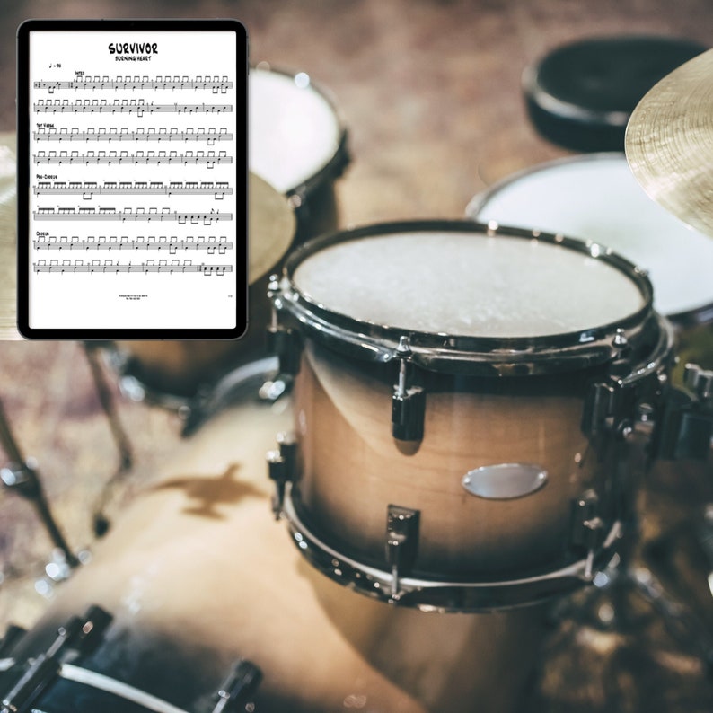 Survivor Burning Heart Drum Score American Classic Rock Etsy