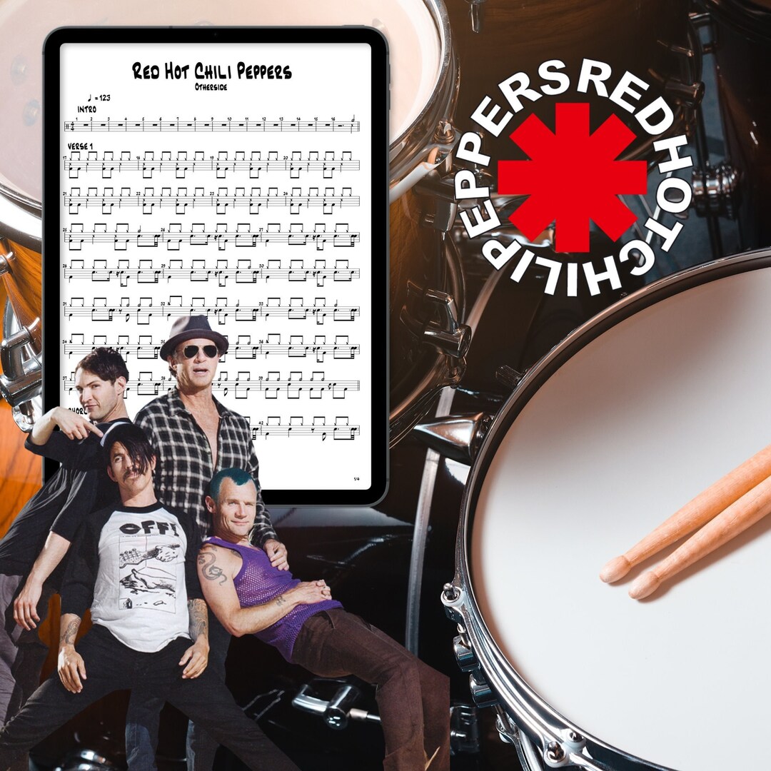 Red Hot Chili Pepper Otherside drum Score, American Classic Rock, Rock