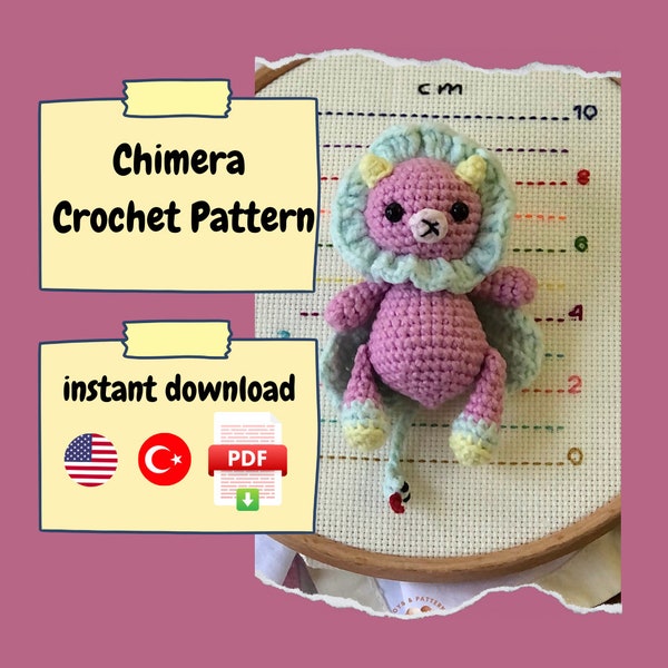 Pink Lion Crochet Pattern, Adorable Animal Amigurumi Pattern, Handmade Toy Making, Anime Character, Crochet Plush, Unique Handcraft