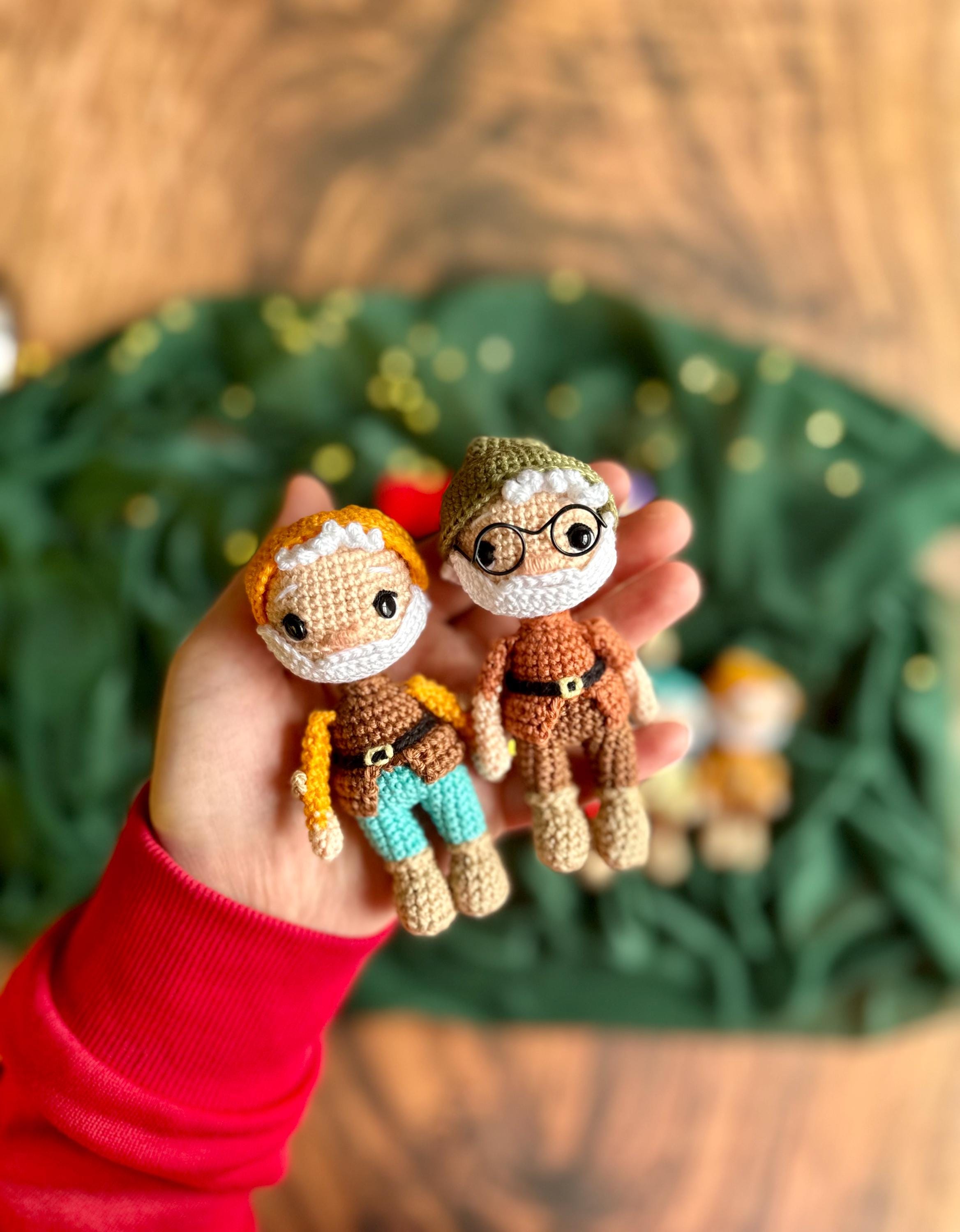 七人の小人のかぎ針編みパターン、あみぐるみ人形 (PDF パターン