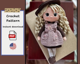 Nora Crochet Doll Pattern: Handmade Plush Toy (English PDF Pattern)