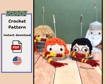 Witch and Wizard Note Holder Crochet Pattern Bundle (English PDF Pattern)