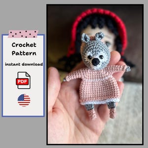 Little Wolf Amigurumi Crochet Pattern, Fairy Tales Character (PDF Pattern)