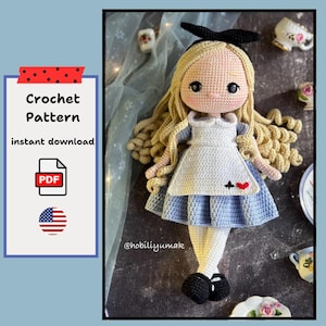 Alice Doll Amigurumi Crochet Pattern: Handmade Toy (English PDF Pattern)