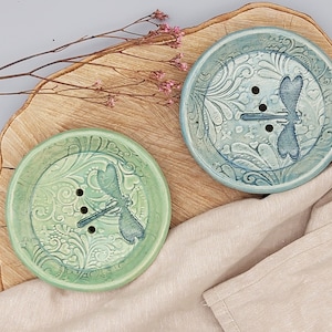 Handmade round ceramic soap dish with holes, pottery soap dish, dragonflies, soap dish, soap holder