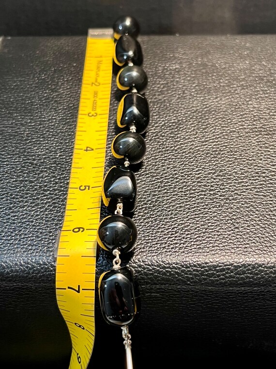 Unisex Black uncut Onyx  rocks bracelet -Made in … - image 4