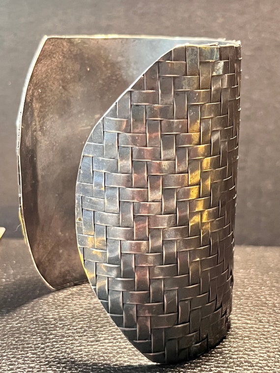 Hand hammered woven metal Bangle by SOWAT-Paris