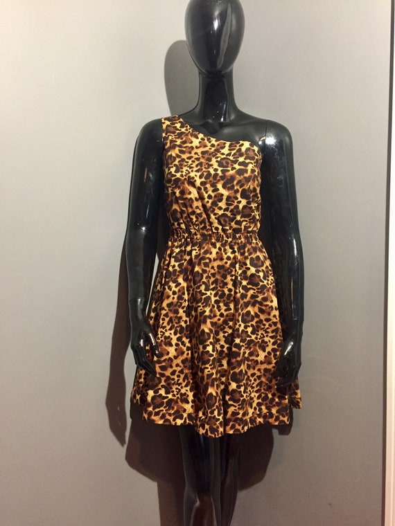 Cheetah de Luxe one shoulder dress