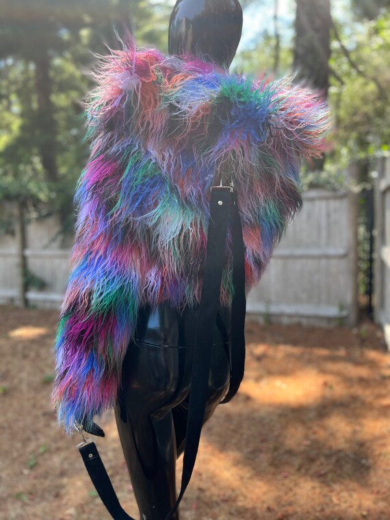 dolls Kill! Rainbow yeti short bomber coat - image 4