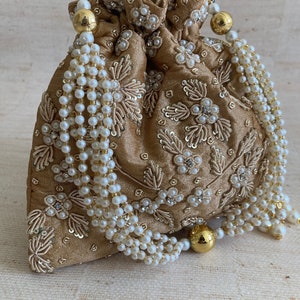 Simran Bronze Pearl Potli Bag (ST810)