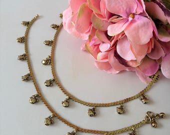 Antique Gold Ghungaroo Anklets/Payal•Indian Payal•Jhanjar