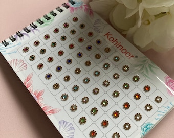 Iridescent Bindi Booklet • Colorful Face Jewelry, 300 Pieces