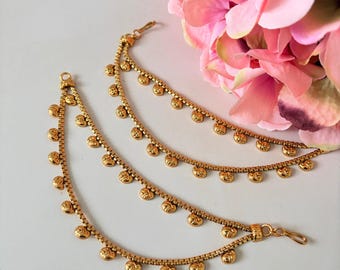 Gold Plated Ear Chains/Kaan Chain•Sahara•Indian Hair Accessory/Jewellery