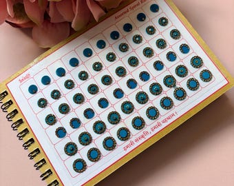600 Round Stone Colourful Bindi Book•10 Page Assorted Bindi Booklet