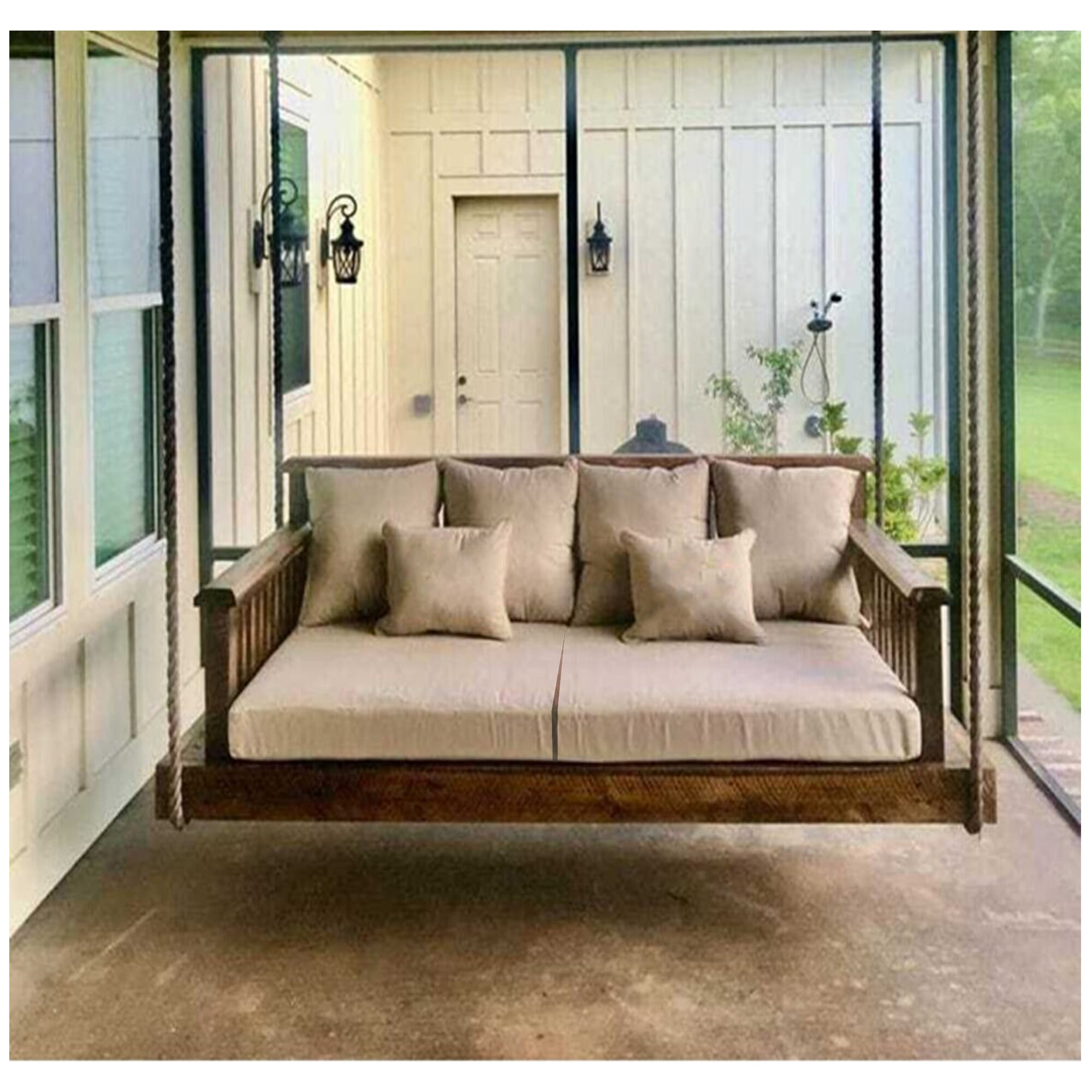 Tree Swing Bed Outdoor & Indoor Swing With Jute Rope Porch Etsy