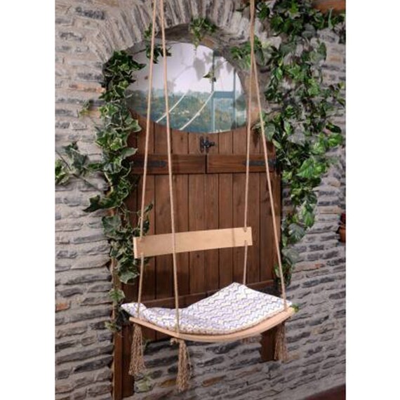 Tree Swing Wood Swing Outdoor Swing Backyard Swing rope Etsy