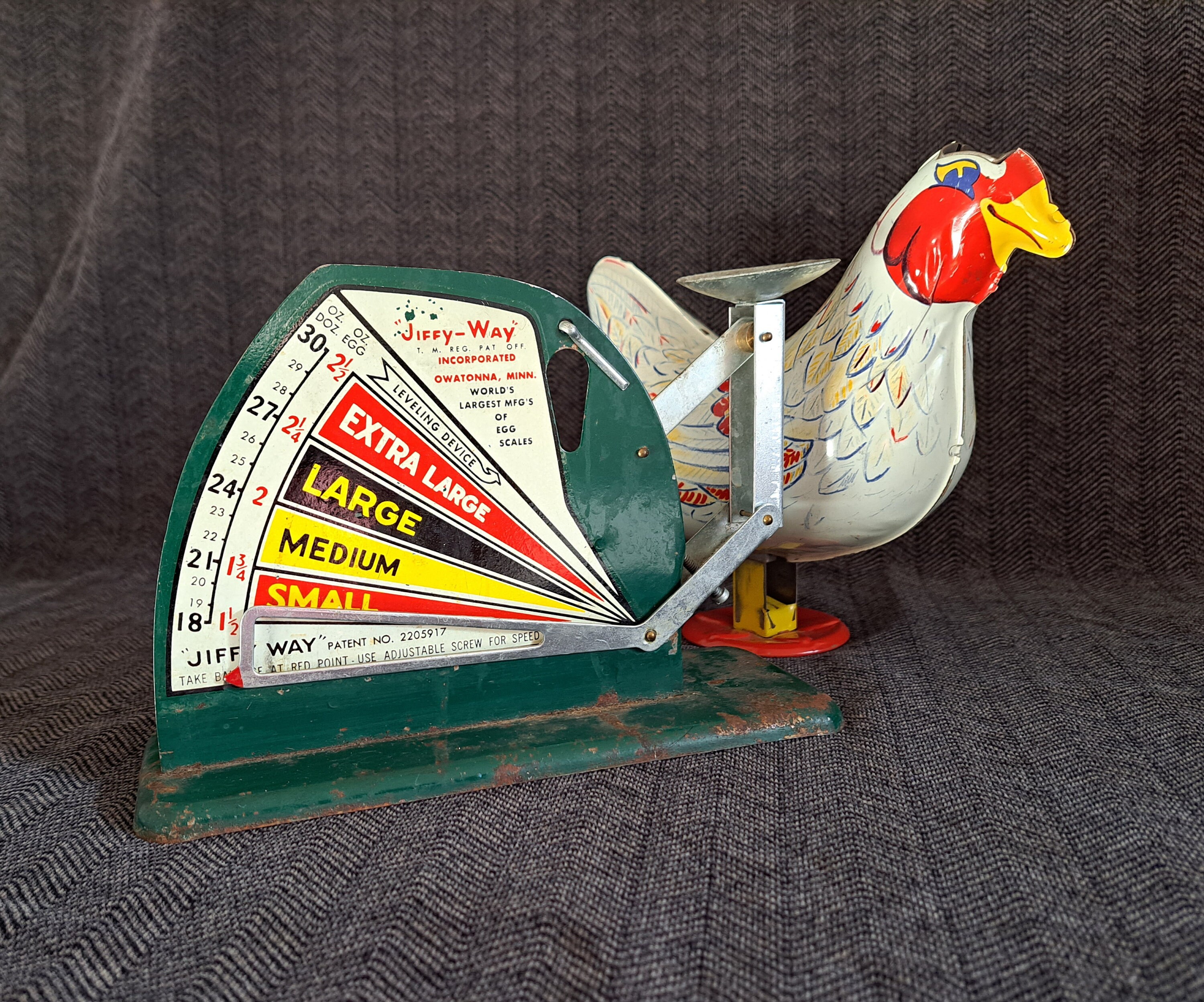 Vintage Style Jiffy Way Metal Poultry Egg Weighing Scale Rustic Farmhouse  Decor 