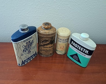 Vintage Powder Tin Collection: 1930s-70s Pharmaceutical Advertising
