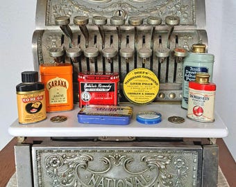 Assorted Small Vintage Pharmaceutical Tins, 1910-1950, Medical Collectibles, Pharmaceutical Advertising