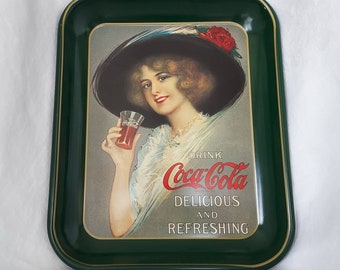 Vintage Early 1970s Coca Cola Hamilton King Girl Serving Tray, Advertising Collectible, Exceptional Condition