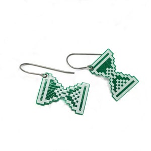 Hourglass Circuit Board Earrings, retro earrings pixel art jewelry cyber earrings circuit board loading cursor save icon cyberpunk earrings