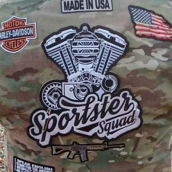 Sportster Squad Large Patch for Gift Harley Davidson Motorcycle iron 883 48 1200 Roadster Custom