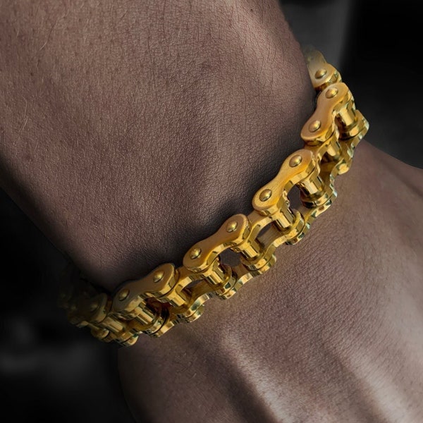 Motorcycle Chain Bracelet Golden