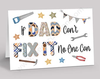 Funny 'If Dad Can't Fix It' Father's Day Card – DIY Dad Gift