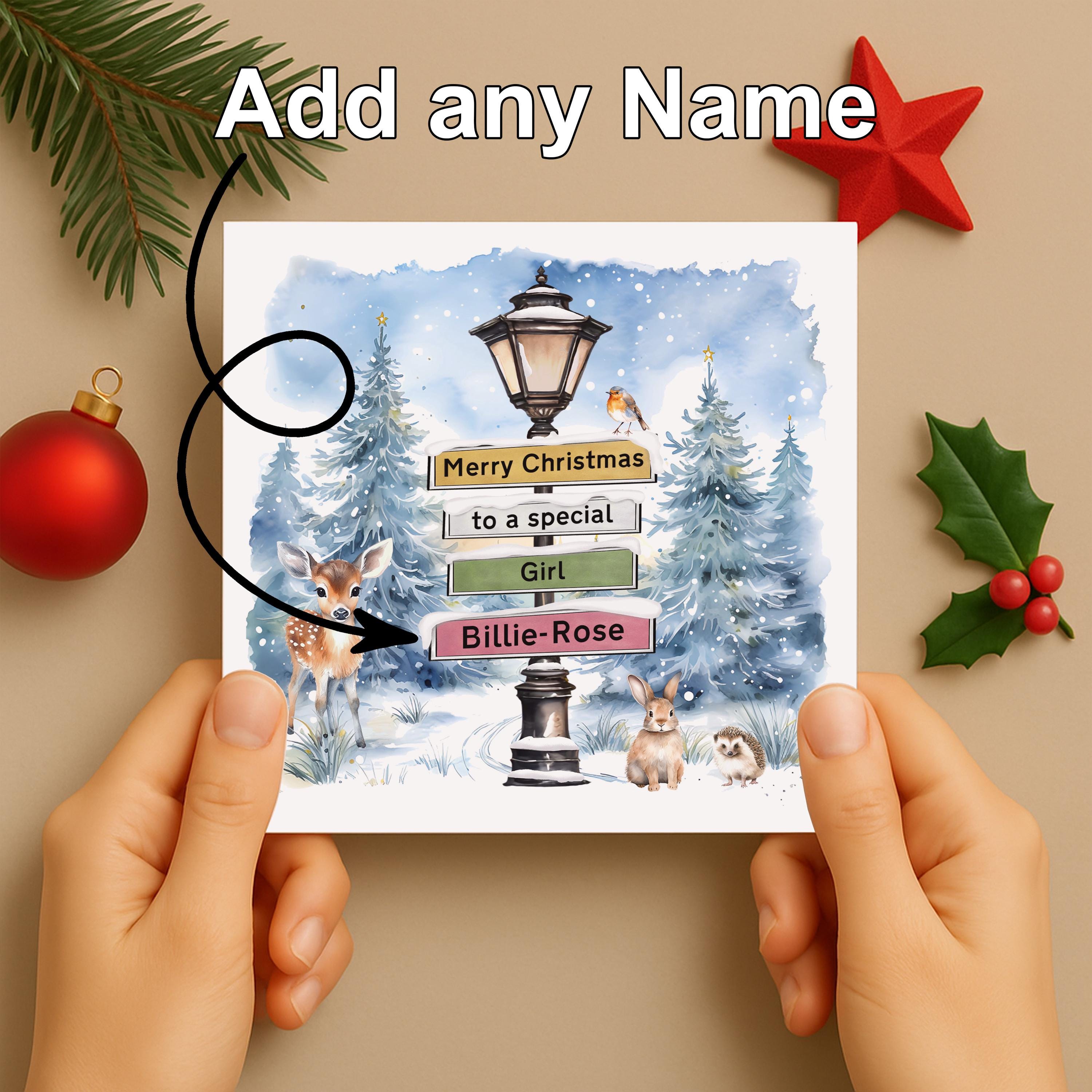 Personalized Christmas Card – Festive Xmas Card With Custom Name - Etsy