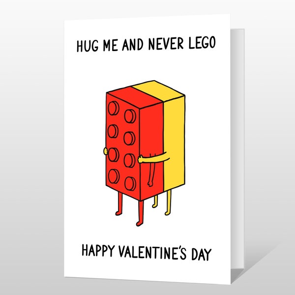 Funny Valentine's Day Card - Hug me and never let go Valentines Day Card - Funny Valentines Day Card - Cute card for girlfriend or boyfriend