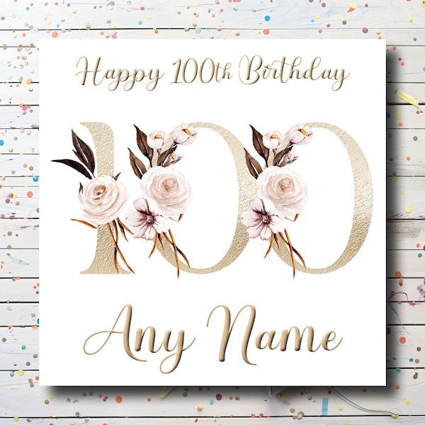 100th Birthday Card - Etsy UK
