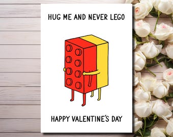 Funny Valentine's Day Card - Hug me and never let go Valentines Day Card - Funny Valentines Day Card - Cute card for girlfriend or boyfriend