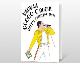 Funny Freddie Mercury Father's Day Card – Music Lover Dad