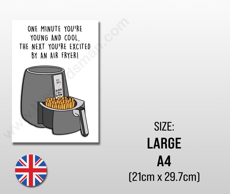 Funny Air Fryer Birthday Card Airfryer Birthday Card Air Etsy