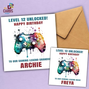 Personalised Gamer Birthday Card - Happy Birthday Son - Video Game Greeting card for nephew/son/grandson/daughter...