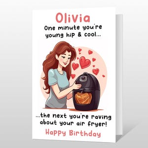 Personalised Air Fryer Birthday Card - Funny AirFryer Birthday Card - Rude Air Fryer Card mum aunt daughter niece sister gran nan friend ...