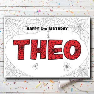 Personalized Superhero Birthday Card – Spider Theme
