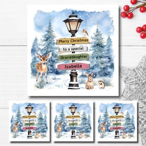 Personalised Christmas Cards for Granddaughter - Personalized Christmas Cards for Grandson, Nephew, Niece, Son, Daughter, Friend etc... Xmas