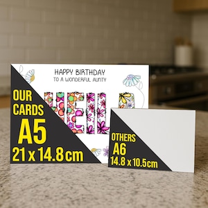 Personalized Floral Birthday Card – Custom Name, Handmade UK image 5