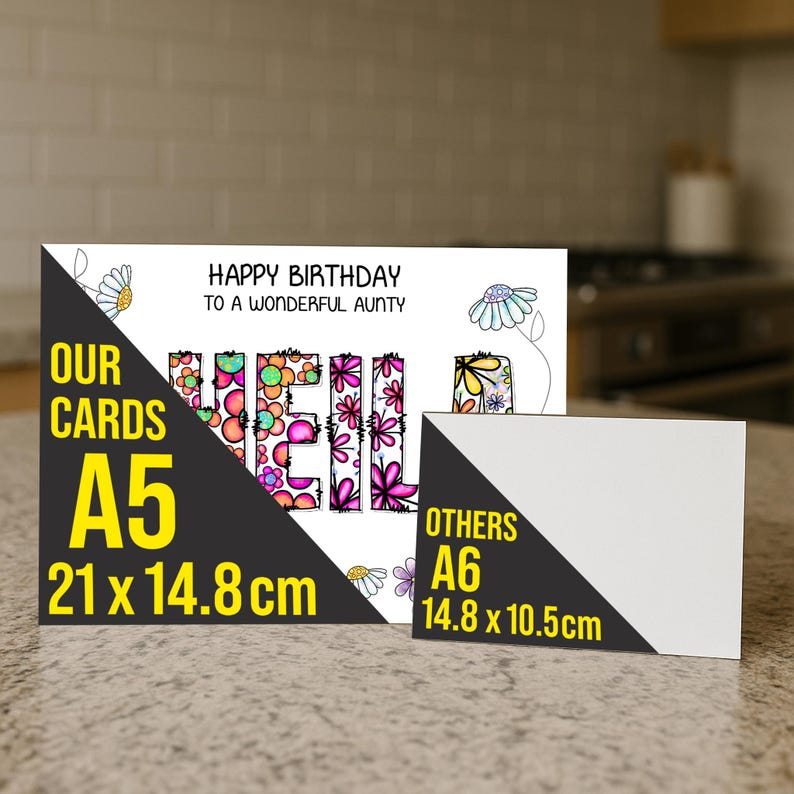 Personalized Floral Birthday Card – Custom Name, Handmade UK image 5