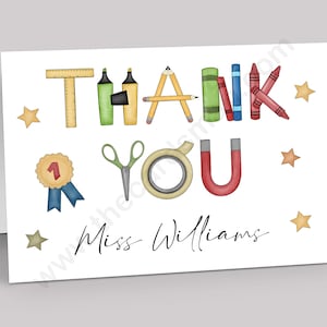 Teacher Thank You Card - Personalised Teacher Card - End of Term Gift For Teachers - Thank you teacher card - Teacher appreciation gift