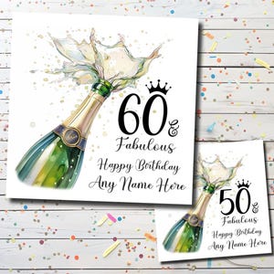 Fabulous Birthday Cards for her! - Personalised 30th 35th 40th 45th 50th 55th 60th 65th 70th 75th 80th 85th 90th Wine Celebration Card
