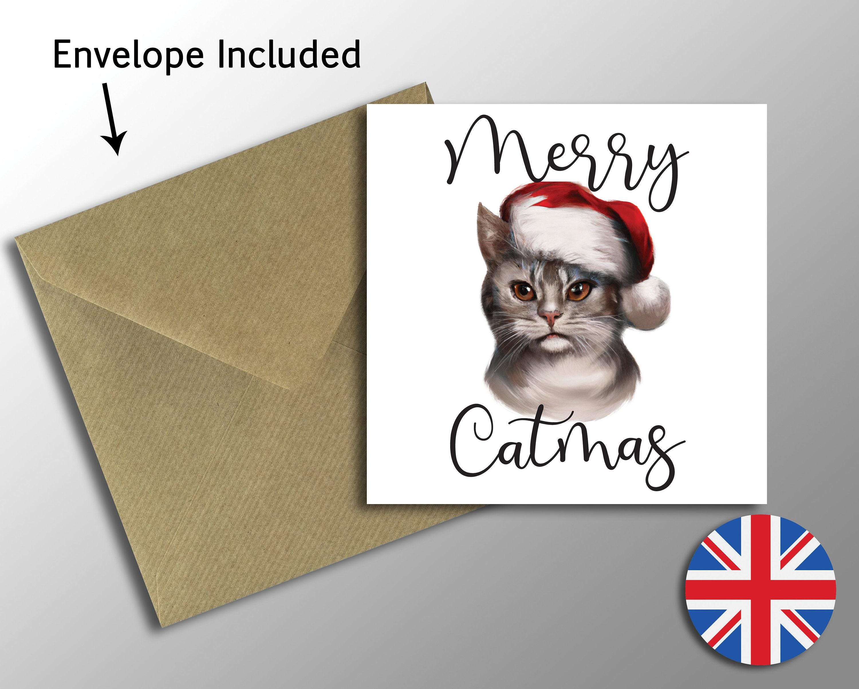 Funny Cat Christmas Card - Cute Cat Christmas Card - Cute Kitten ...