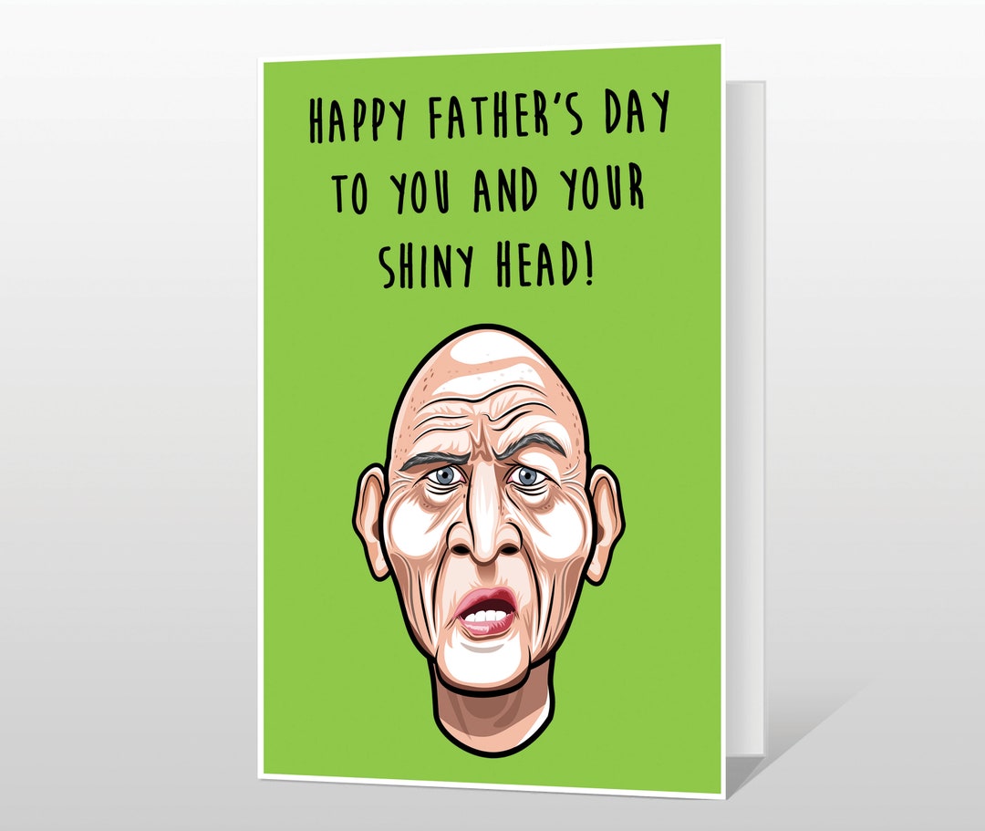 Bald Dad Rude Fathers Day Card Funny Fathers Day Card From Son Daughter ...